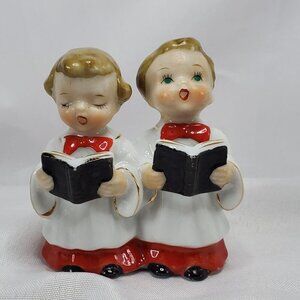Vintage Norcrest Choir Boys Figurine Fine Bone China Japan Christmas 1950's